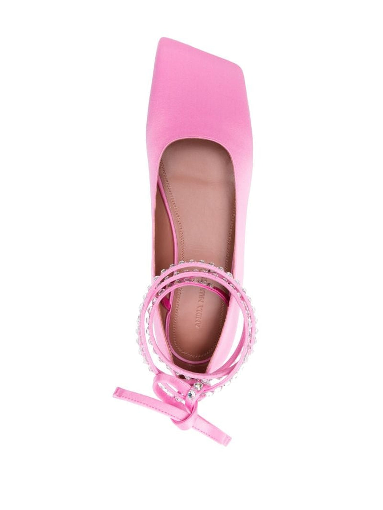 Pink Ane Crystal Ballet Pumps