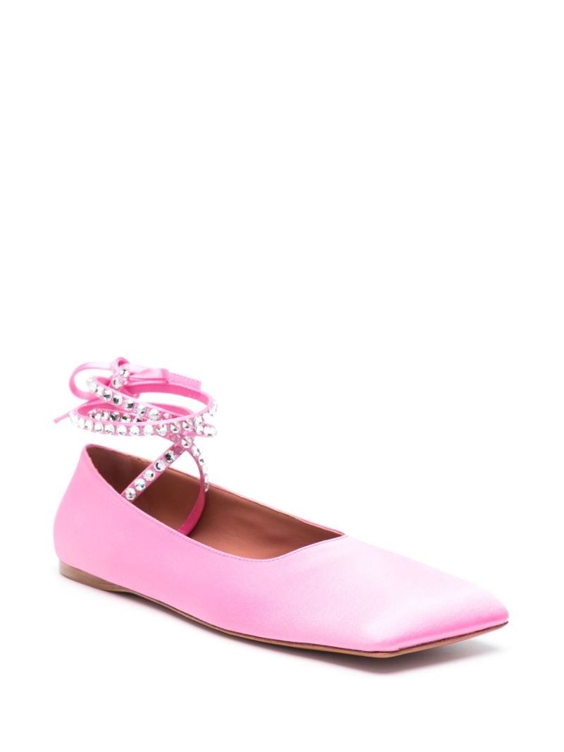 Pink Ane Crystal Ballet Pumps