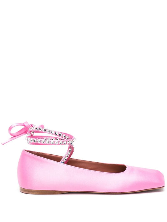 Pink Ane Crystal Ballet Pumps