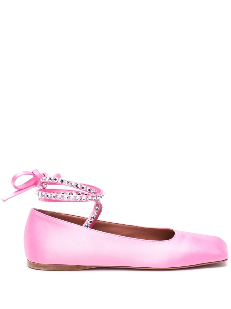 Pink Ane Crystal Ballet Pumps
