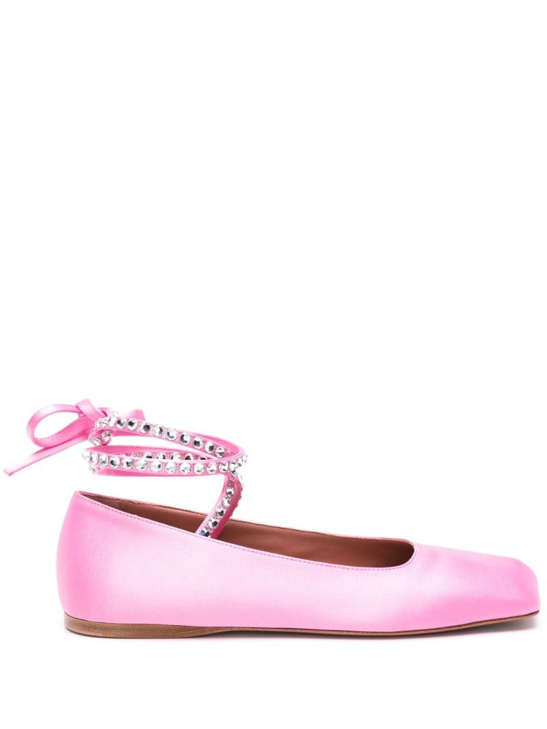 Pink Ane Crystal Ballet Pumps