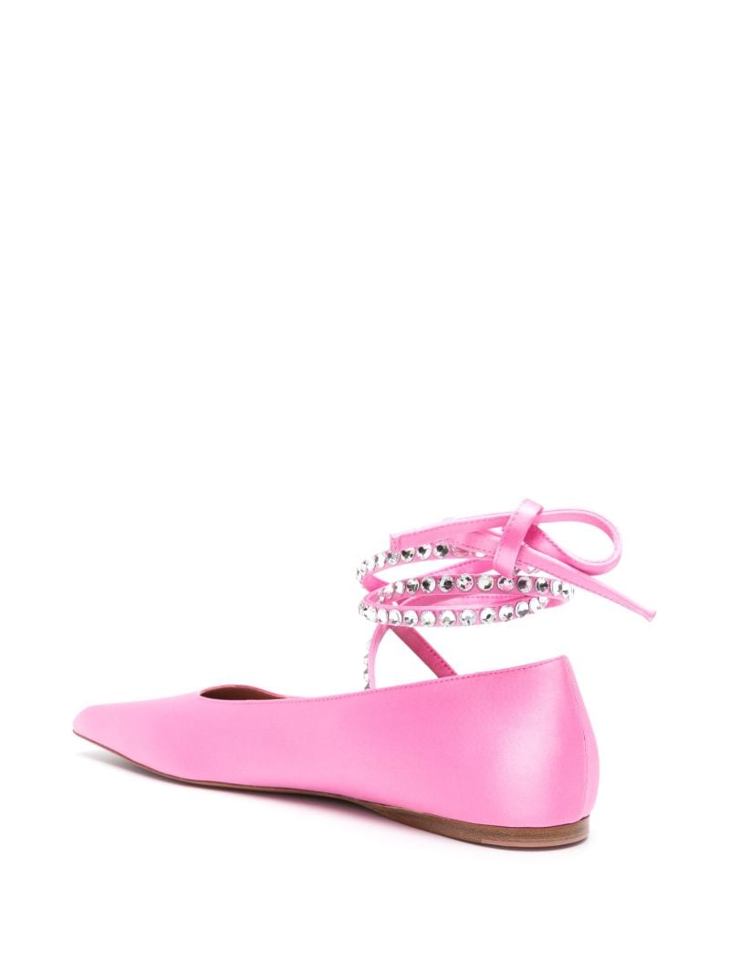 Pink Ane Crystal Ballet Pumps