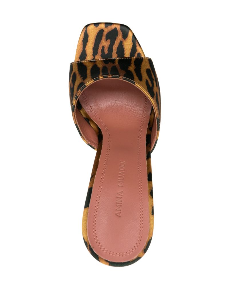Brown Dalida 140 Tiger-print Platform Mules