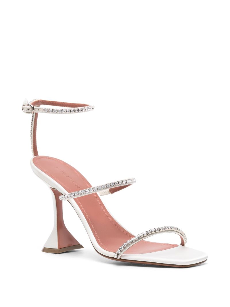 White Gilda 95 Crystal Sandals
