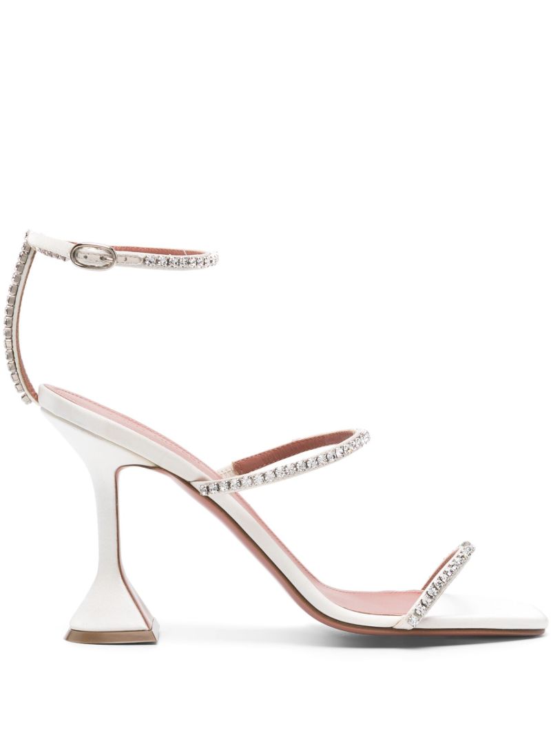 White Gilda 95 Crystal Sandals
