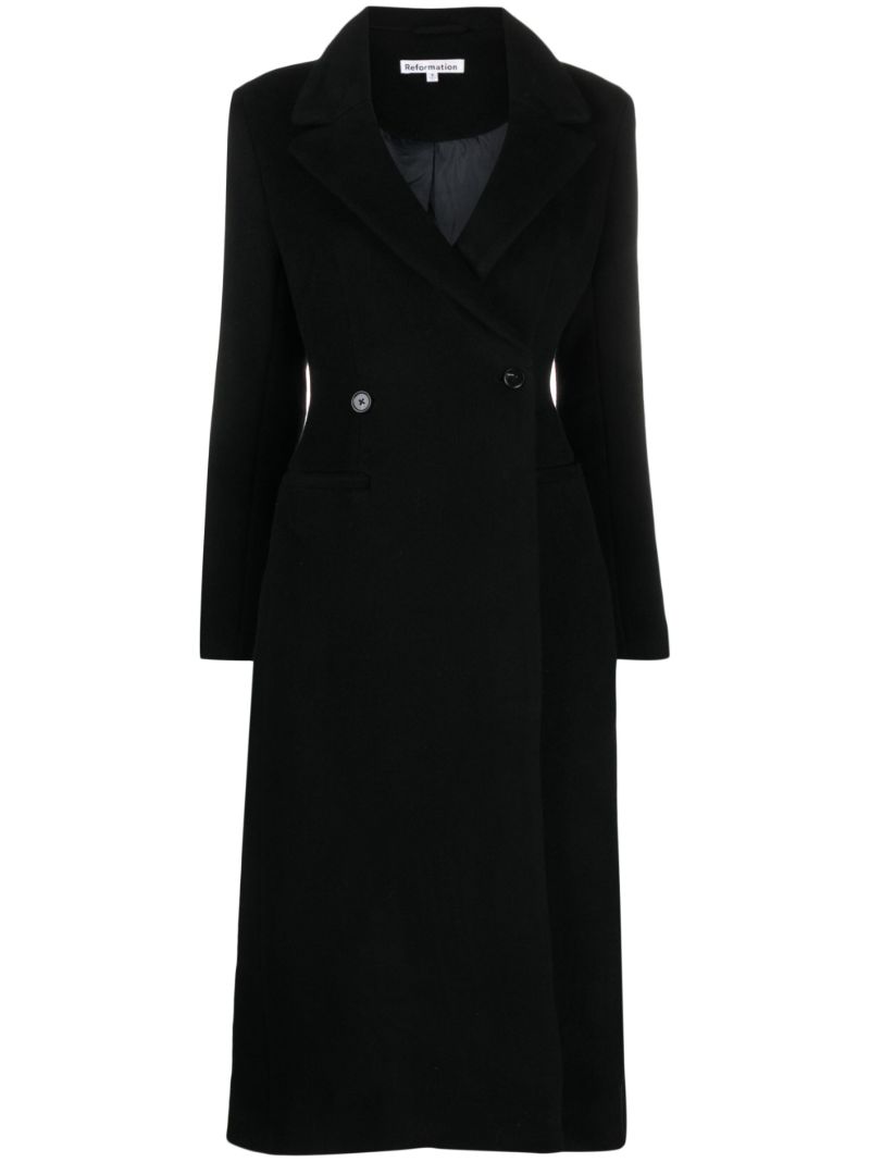 Black Oscar Double Breasted Coat
