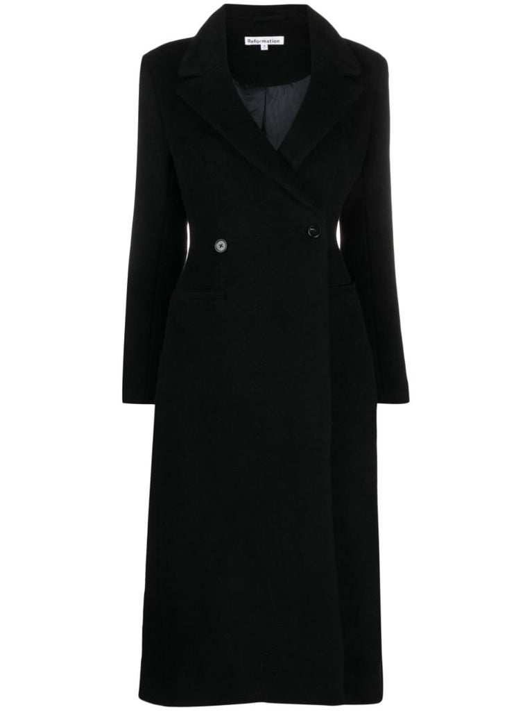 Black Oscar Double Breasted Coat