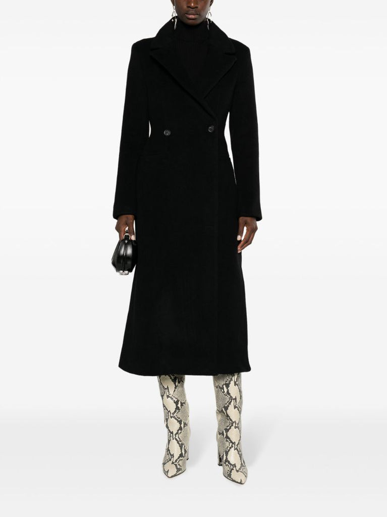 Black Oscar Double Breasted Coat