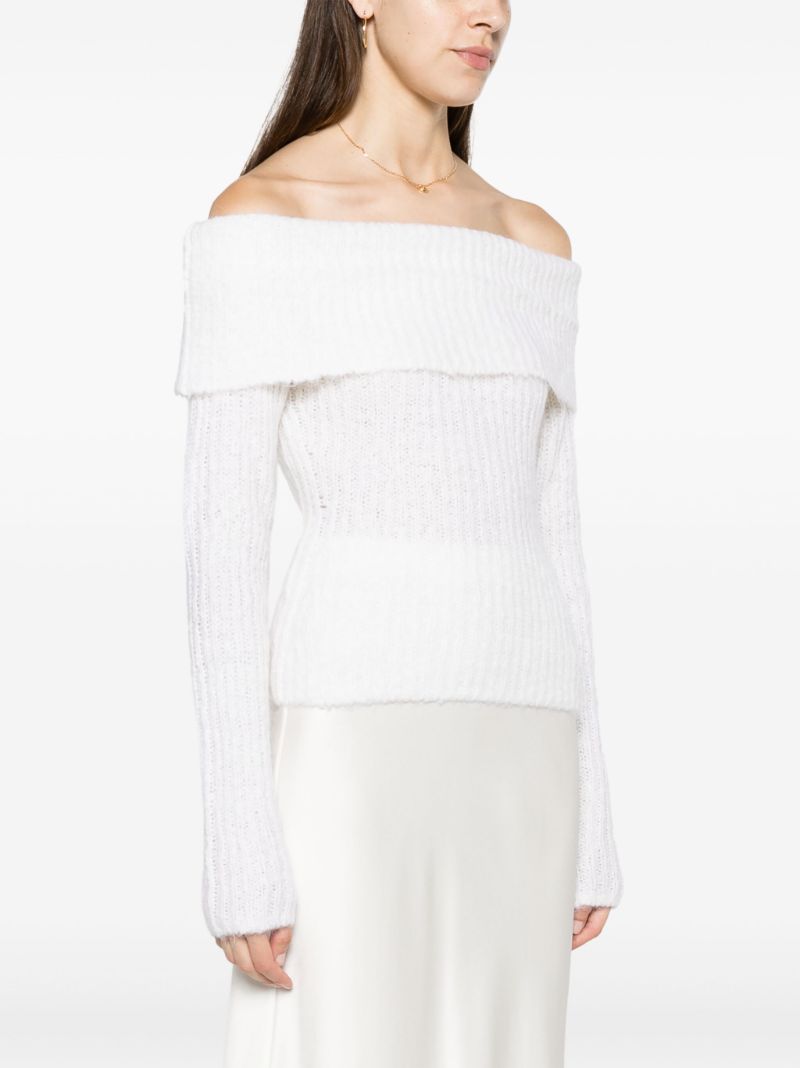 White Oberon Off-the-shoulder Sweater