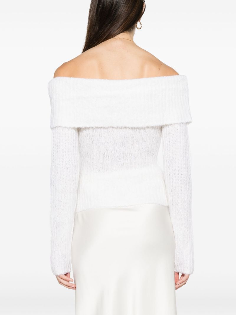 White Oberon Off-the-shoulder Sweater