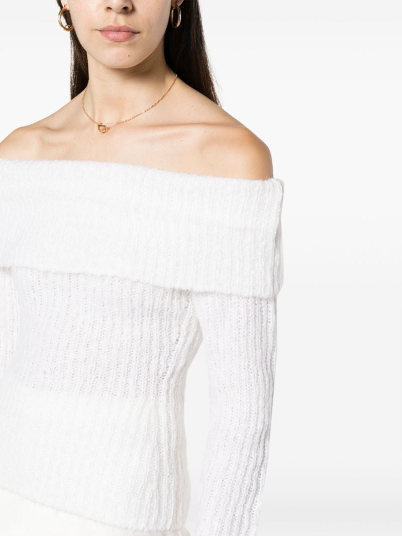 White Oberon Off-the-shoulder Sweater