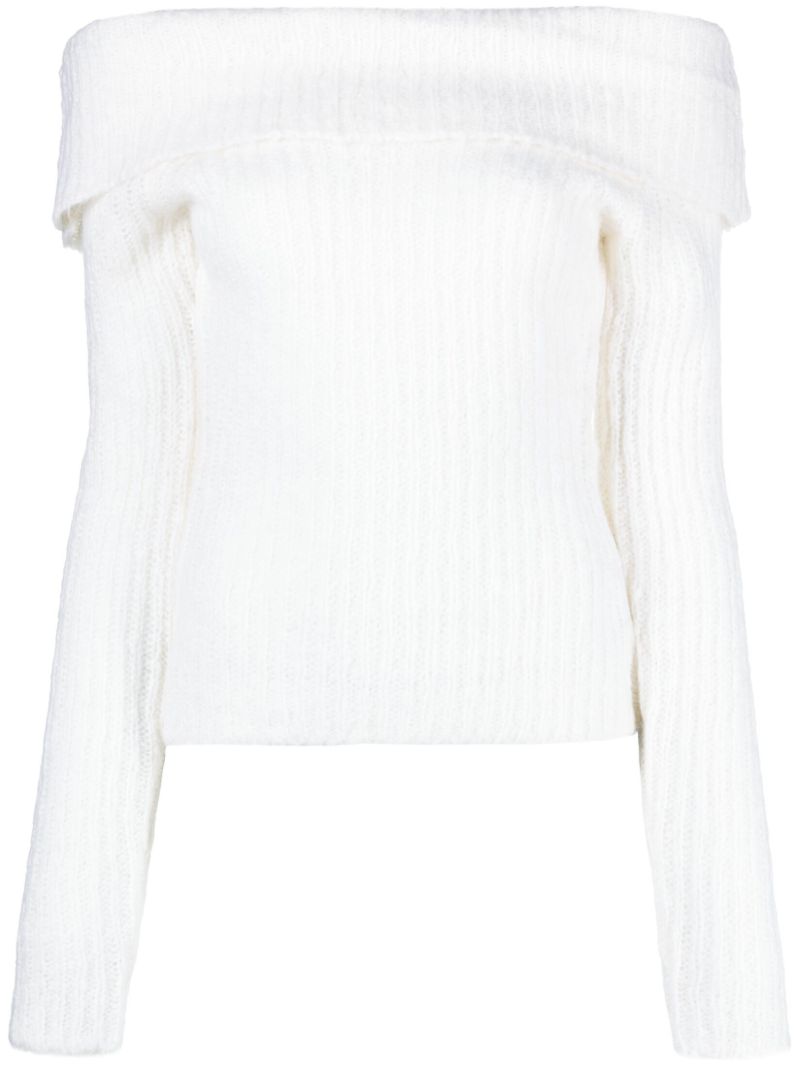 White Oberon Off-the-shoulder Sweater