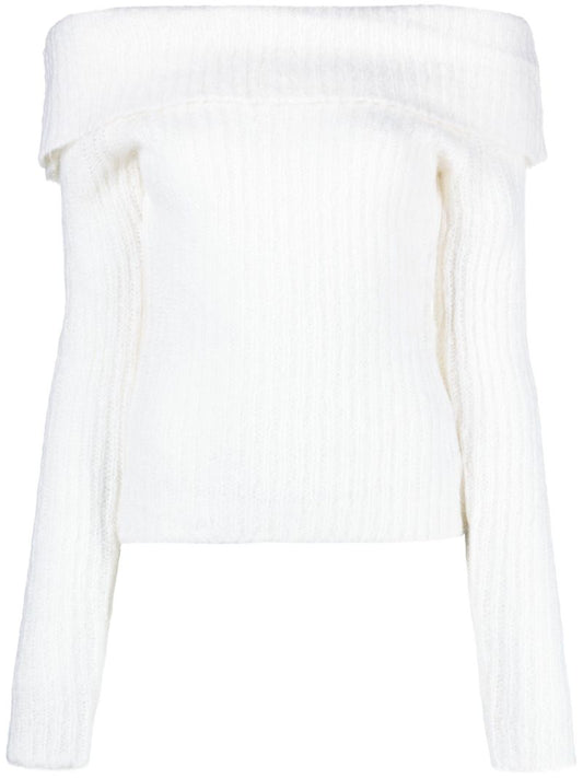 White Oberon Off-the-shoulder Sweater