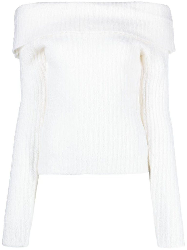 White Oberon Off-the-shoulder Sweater