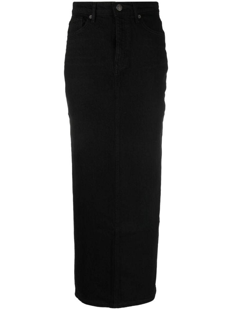 Black Daria Denim Maxi Skirt