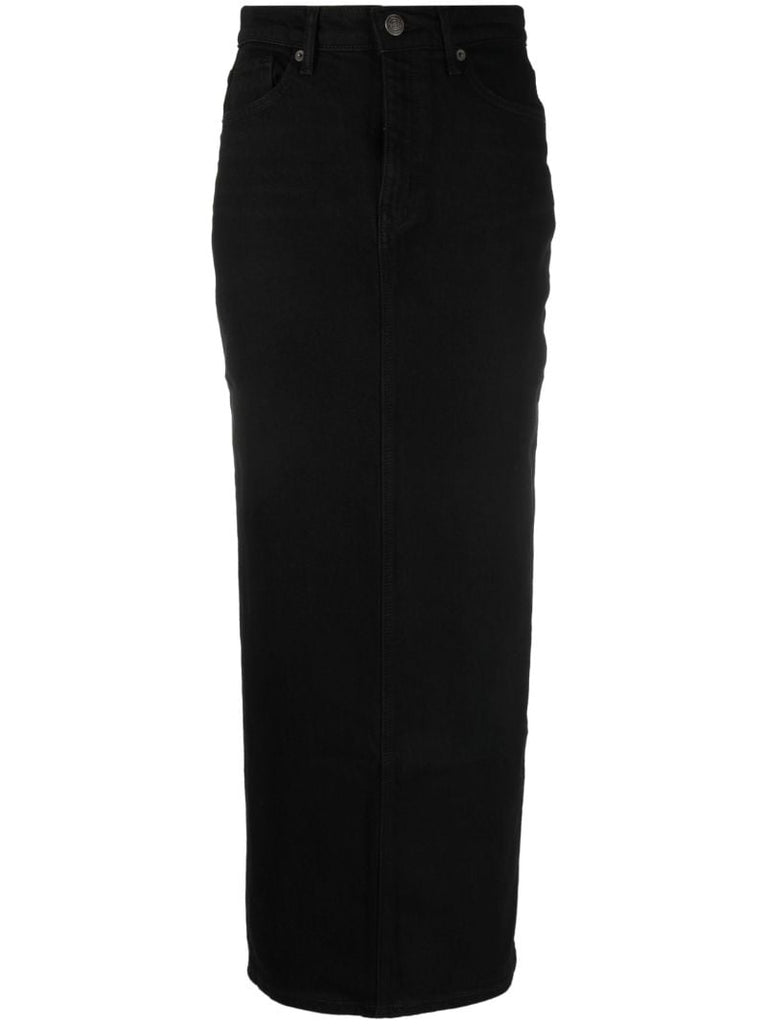 Black Daria Denim Maxi Skirt