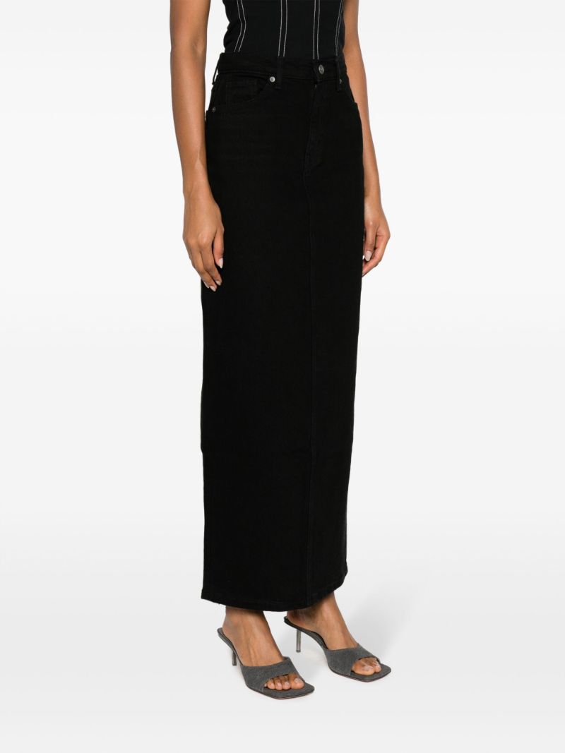 Black Daria Denim Maxi Skirt