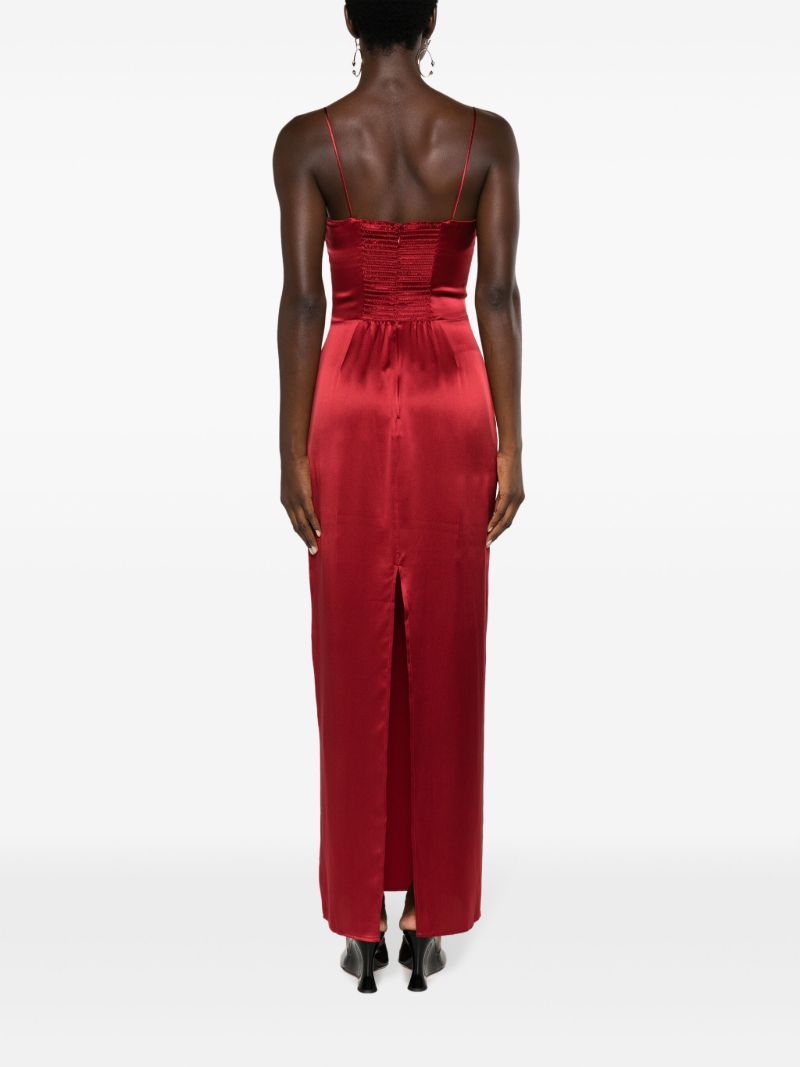 Red Frankie Rosette Silk Dress