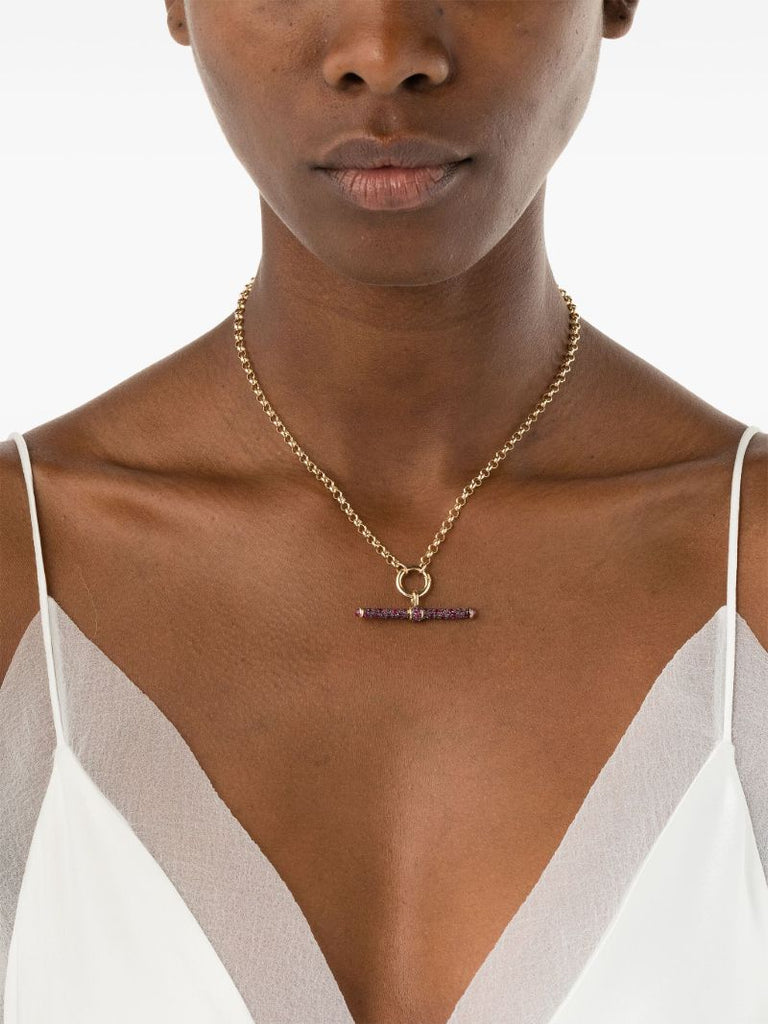 14k Yellow Gold Ruby Pendant Necklace