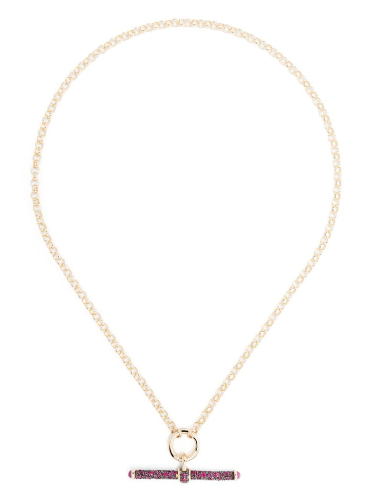 14k Yellow Gold Ruby Pendant Necklace