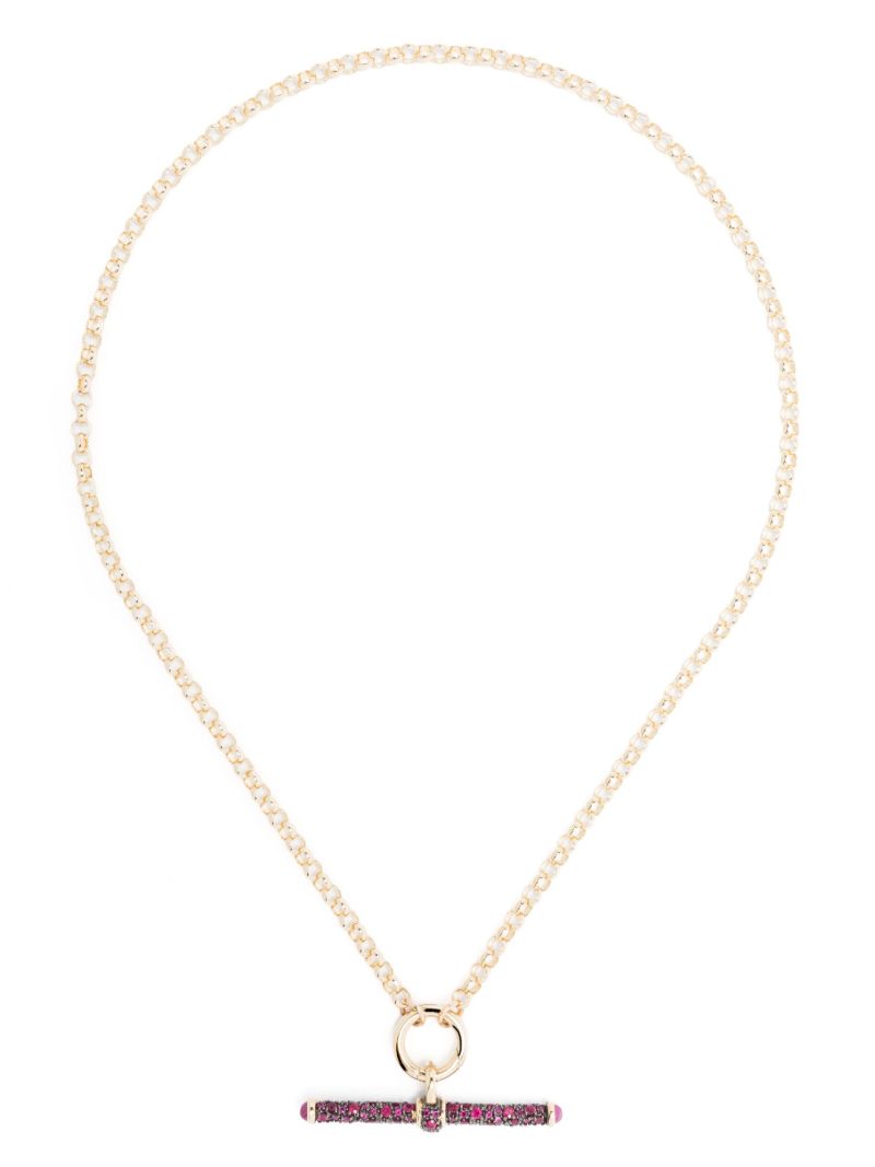 14k Yellow Gold Ruby Pendant Necklace