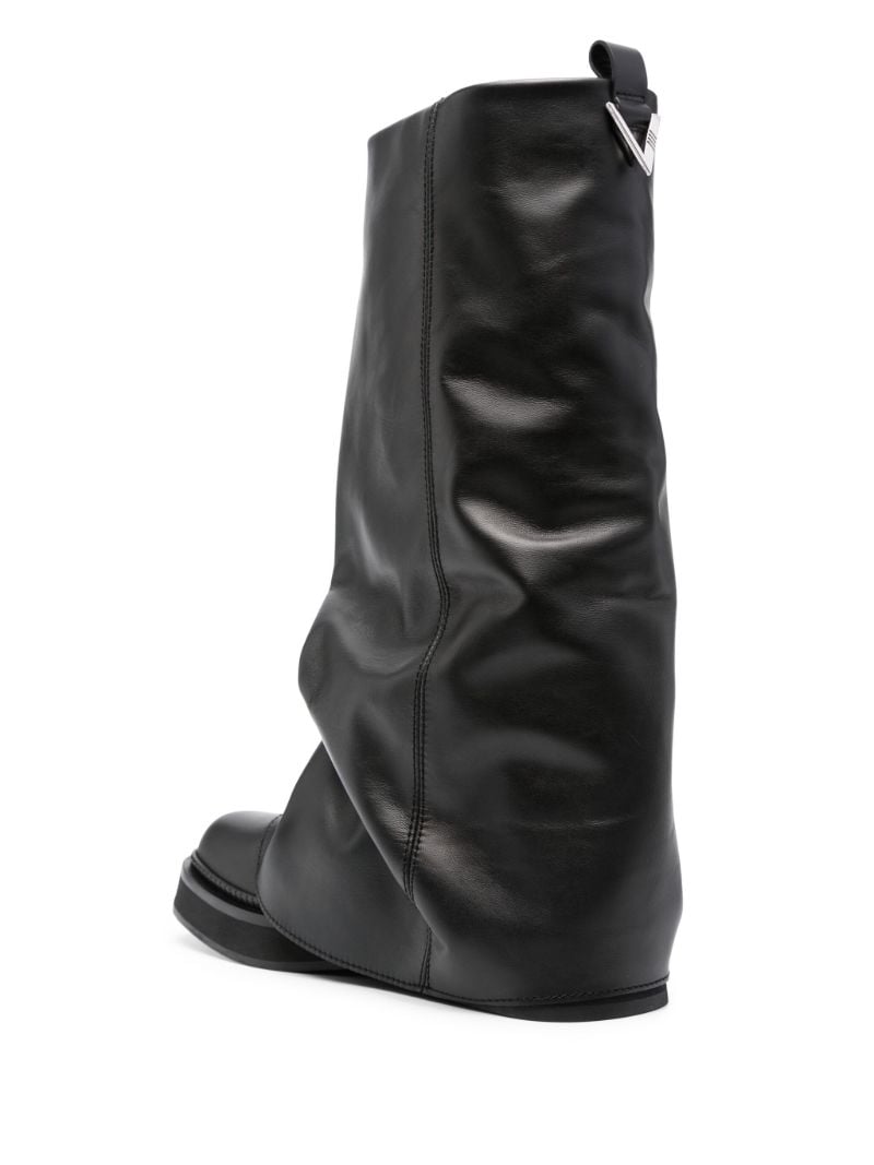 Black Robin Layered Leather Boots