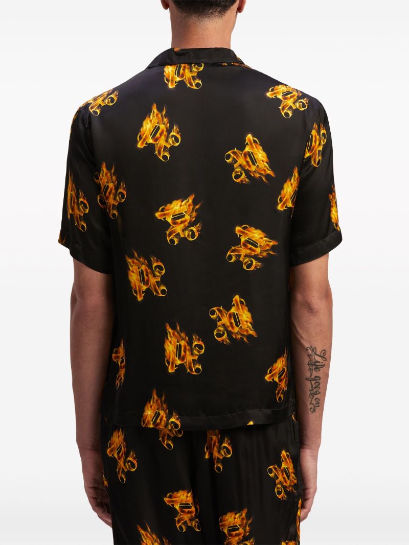 Black Burning Monogram-print Shirt