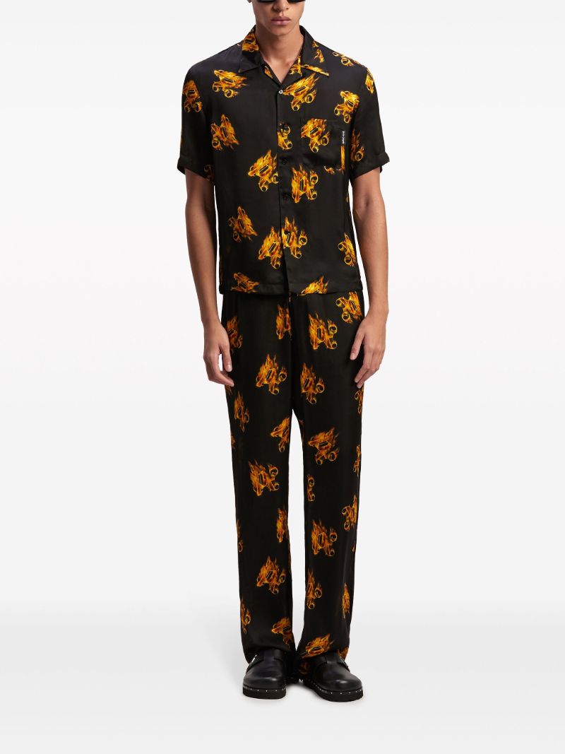 Black Burning Monogram-print Shirt
