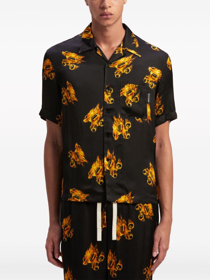 Black Burning Monogram-print Shirt