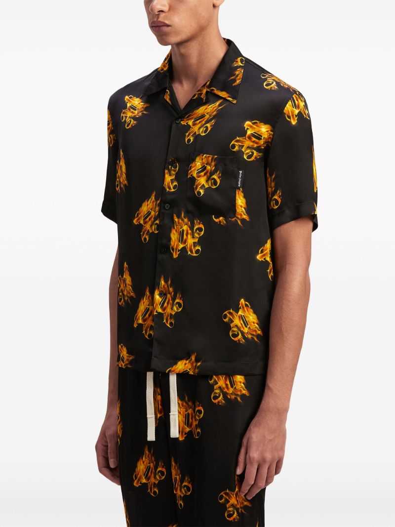 Black Burning Monogram-print Shirt