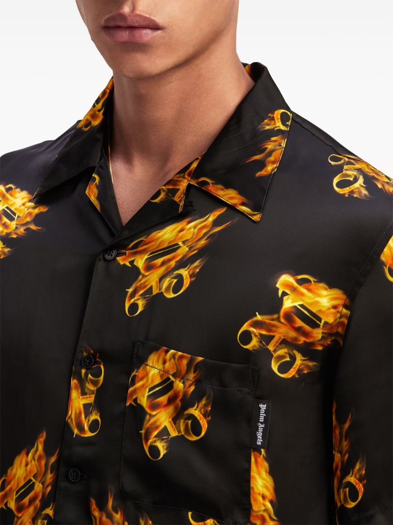 Black Burning Monogram-print Shirt