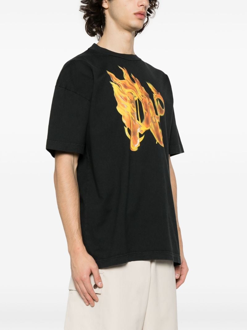 Black Burning Monogram-print Cotton T-shirt