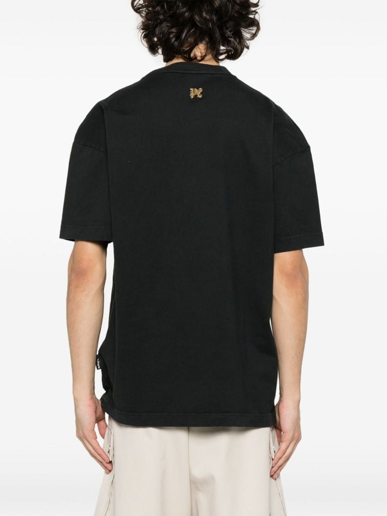 Black Burning Monogram-print Cotton T-shirt