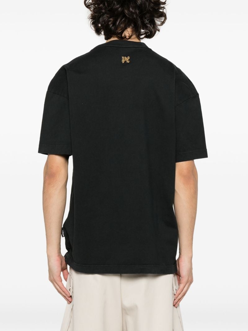 Black Burning Monogram-print Cotton T-shirt