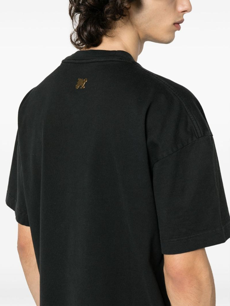 Black Burning Monogram-print Cotton T-shirt