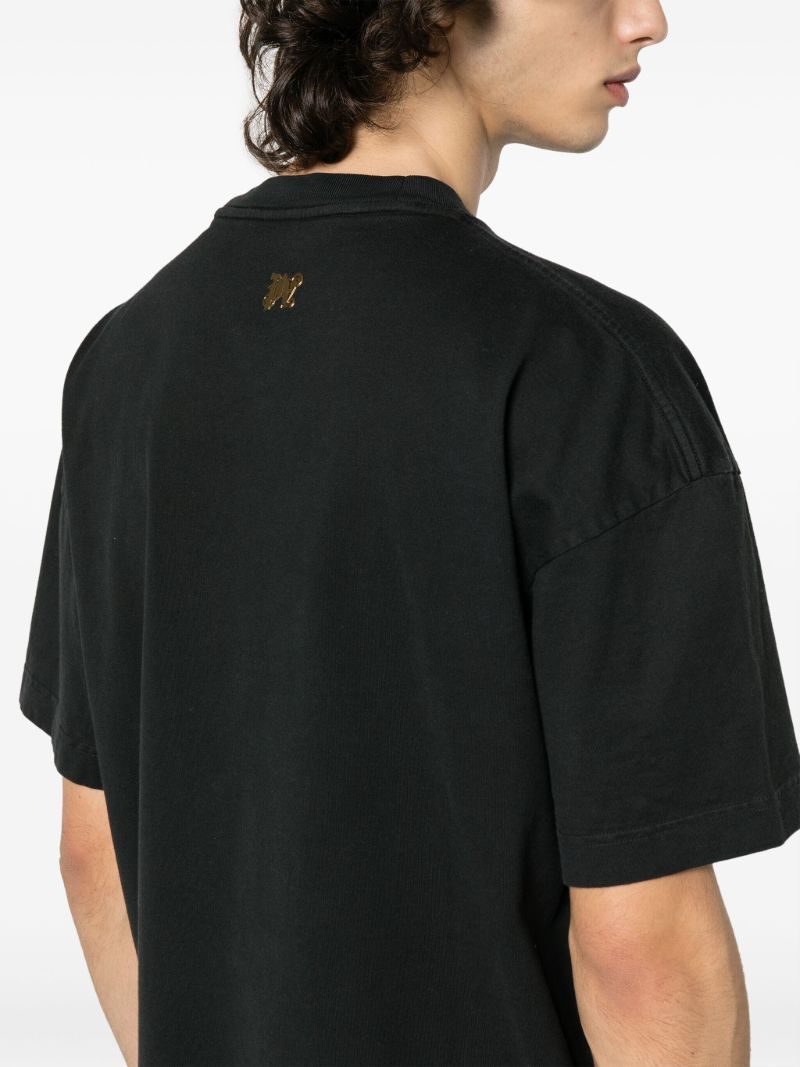 Black Burning Monogram-print Cotton T-shirt