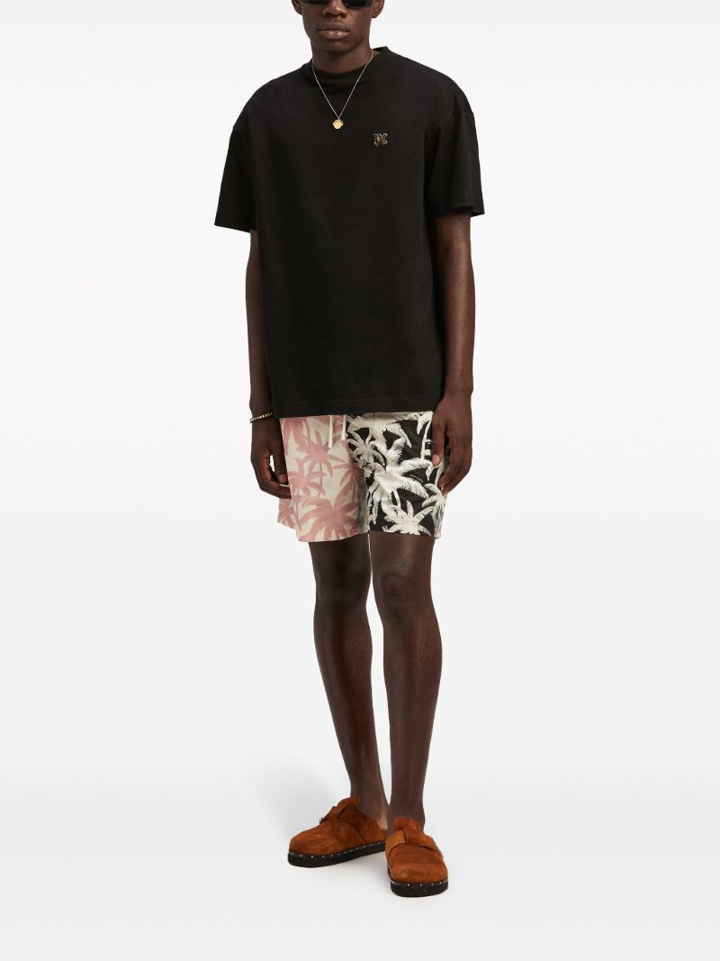 Black Monogram Pin Cotton T-shirt