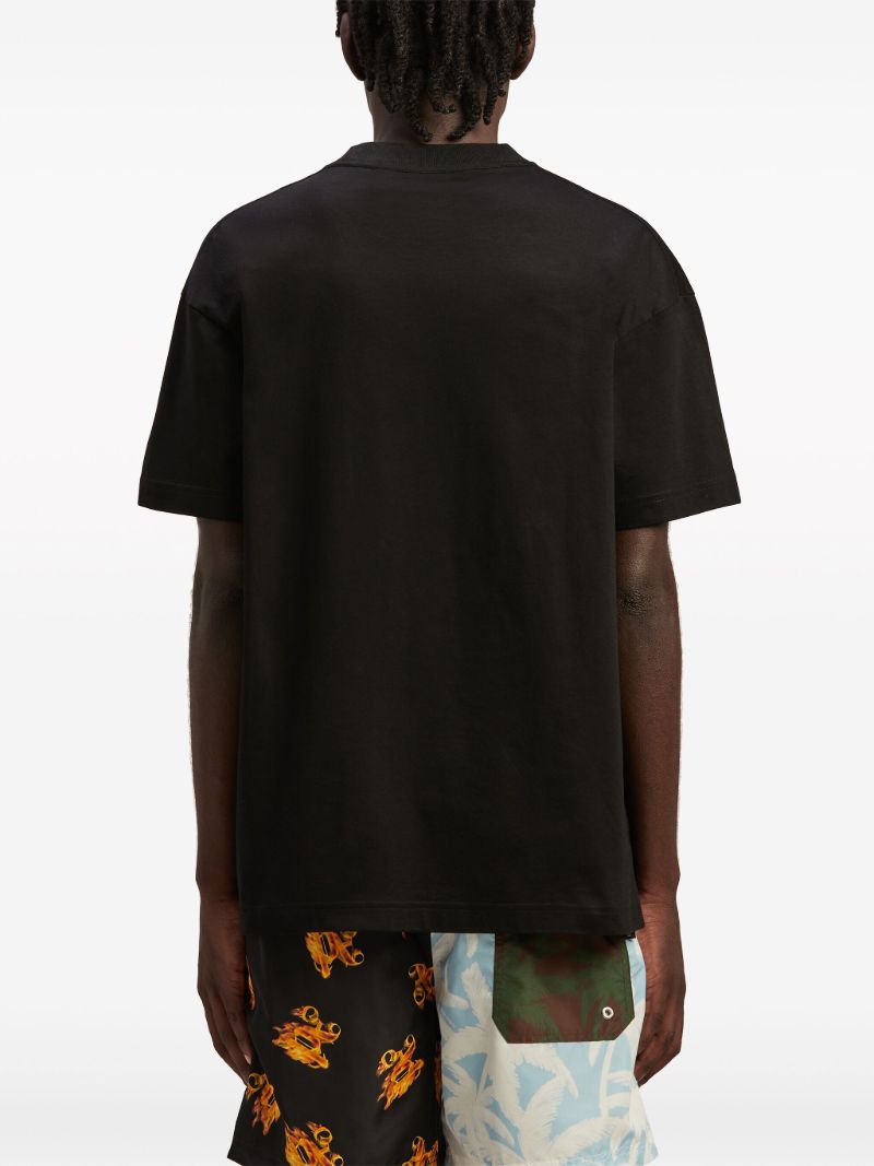 Black Monogram Pin Cotton T-shirt