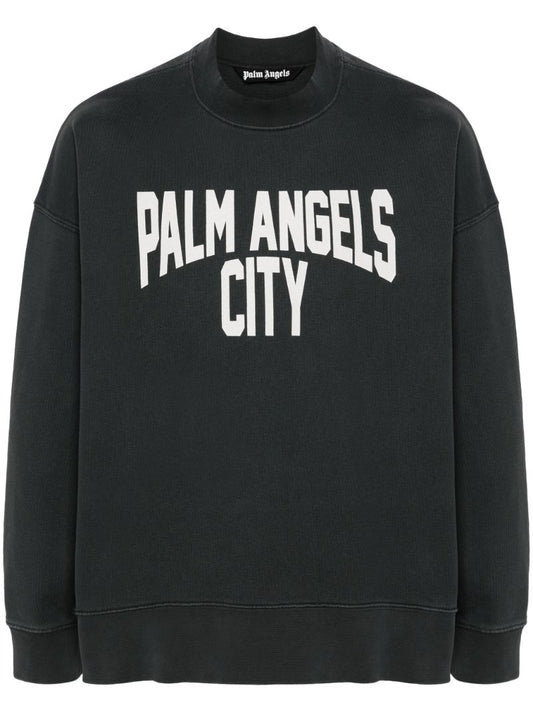 Grey Pa City-print Cotton Sweatshirt