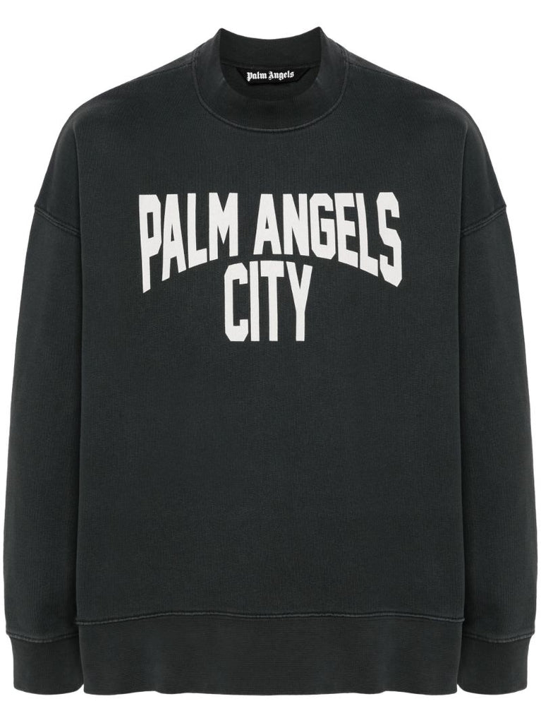 Grey Pa City-print Cotton Sweatshirt