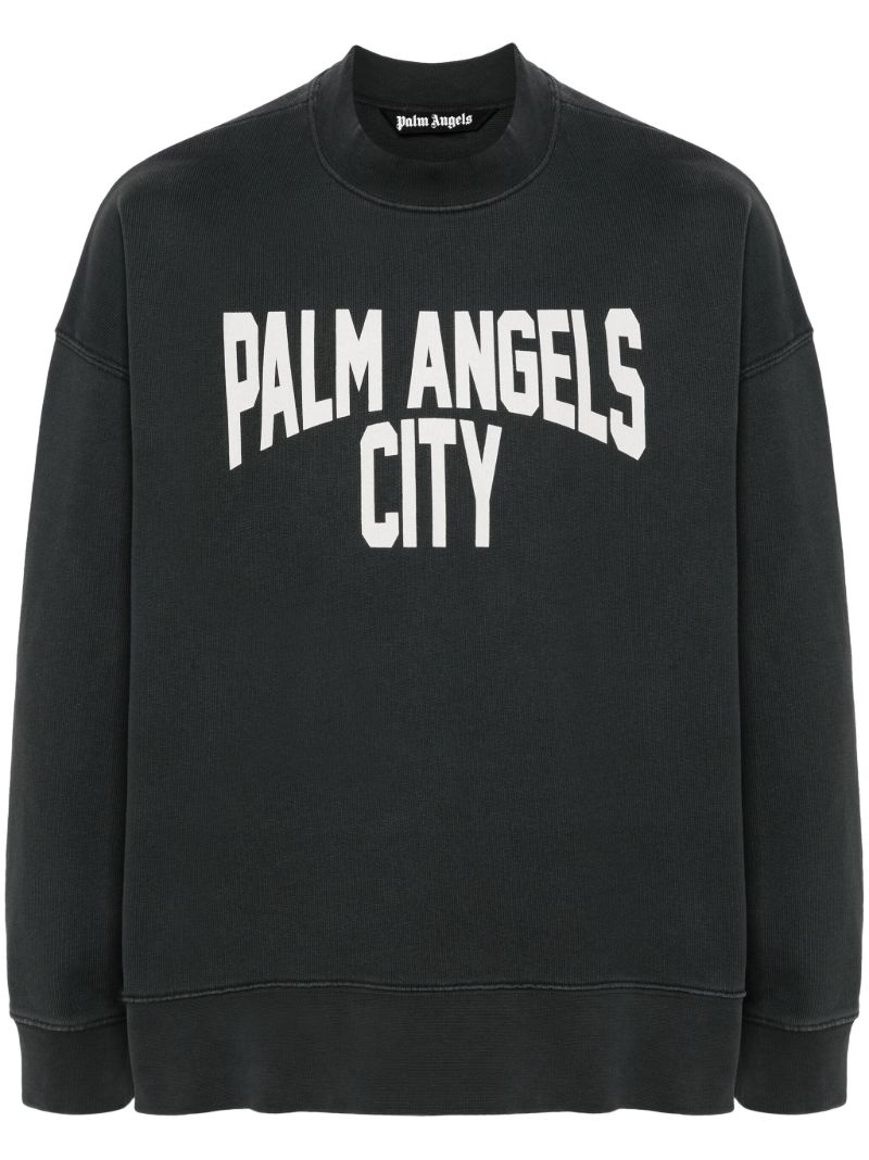 Grey Pa City-print Cotton Sweatshirt