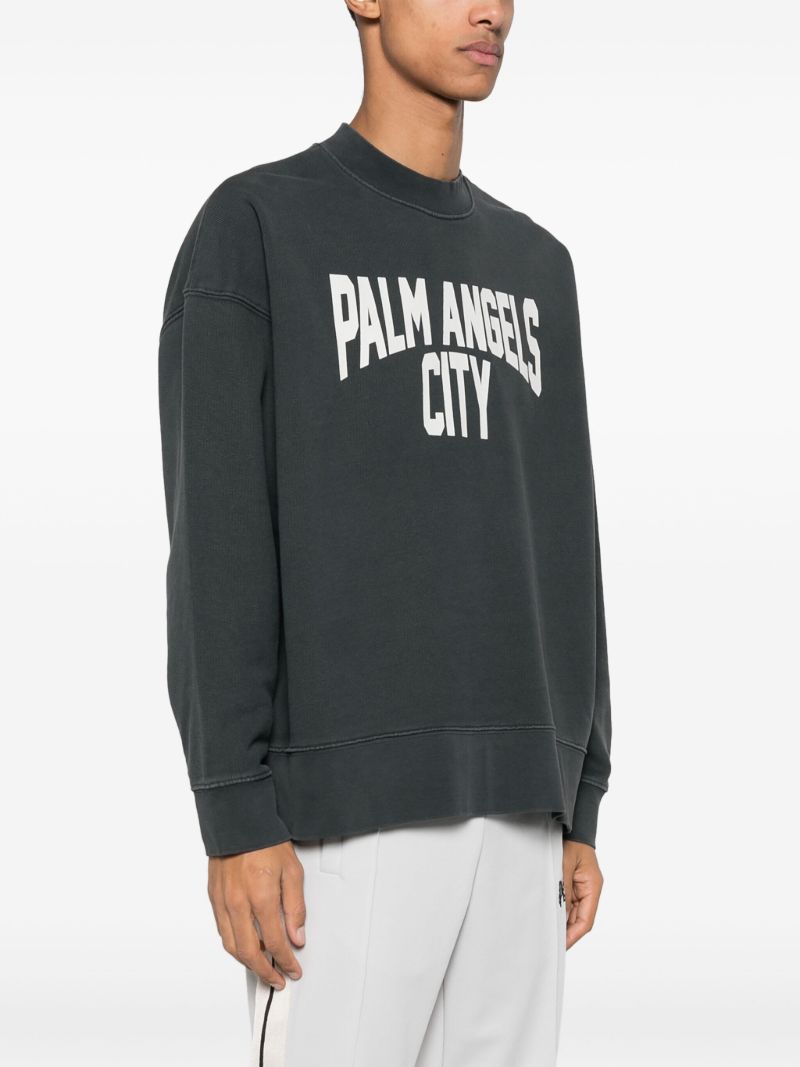 Grey Pa City-print Cotton Sweatshirt