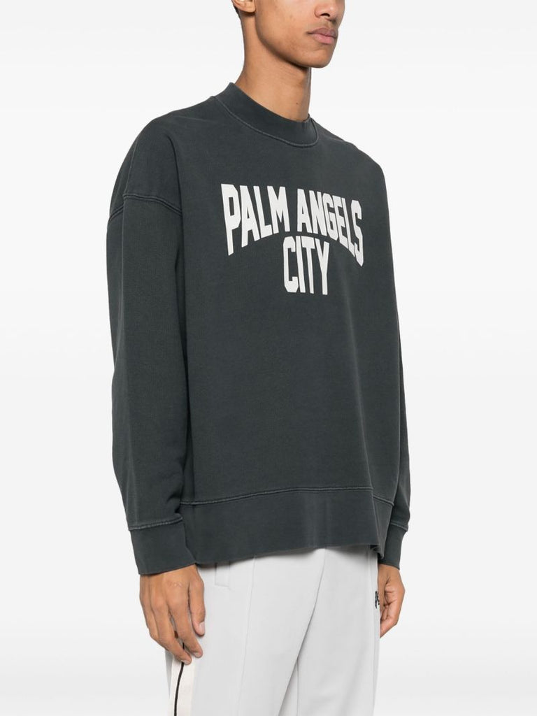 Grey Pa City-print Cotton Sweatshirt