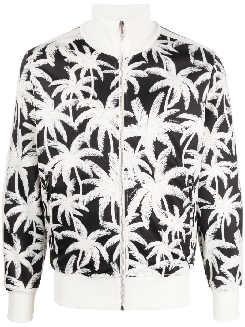 Black Palms-print Track Jacket