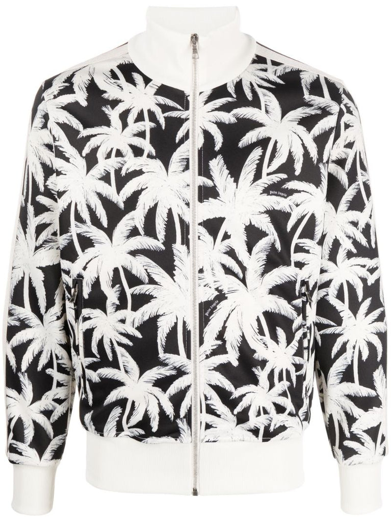 Black Palms-print Track Jacket