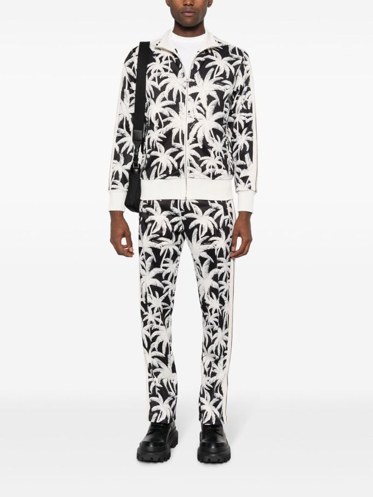 Black Palms-print Track Jacket