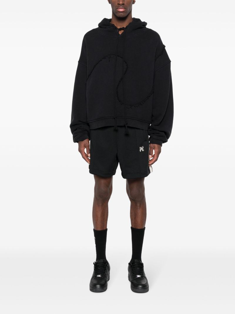 Black Monogram-embroidery Track Shorts