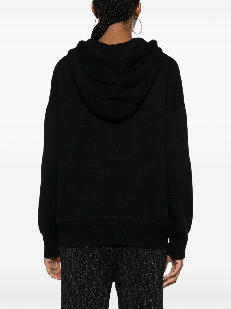 Black Palm-embroidered Hoodie