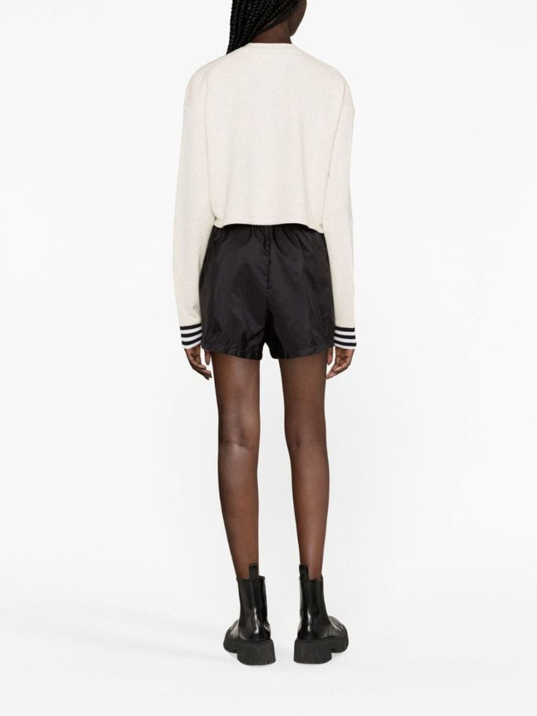 Neutral Logo Print Cropped Sweatshirt