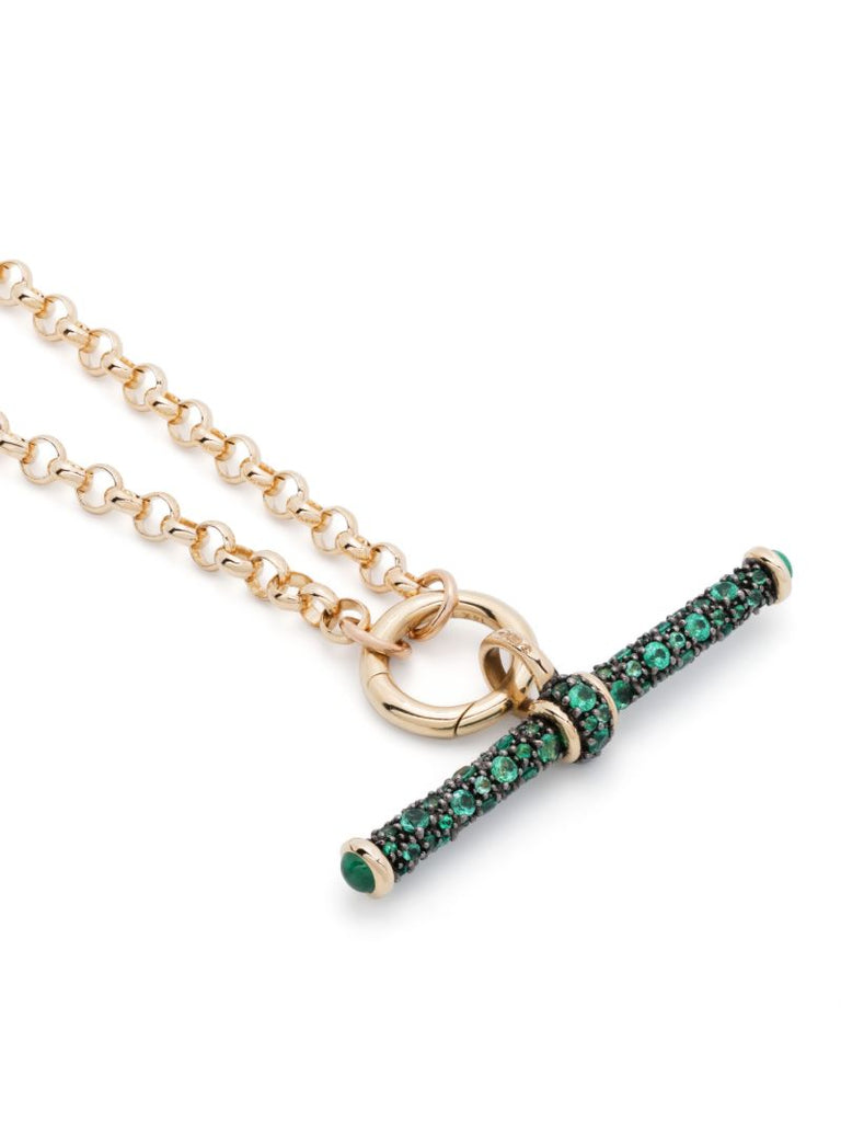 14k Yellow Gold Emerald Pendant Necklace